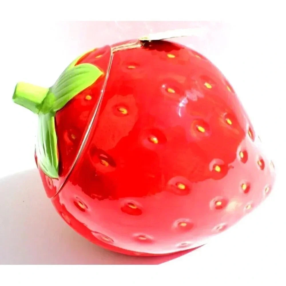 New JUMBO Red Kitchen STRAWBERRY Canister Cookie Jar 3.6L (121.8 FL)